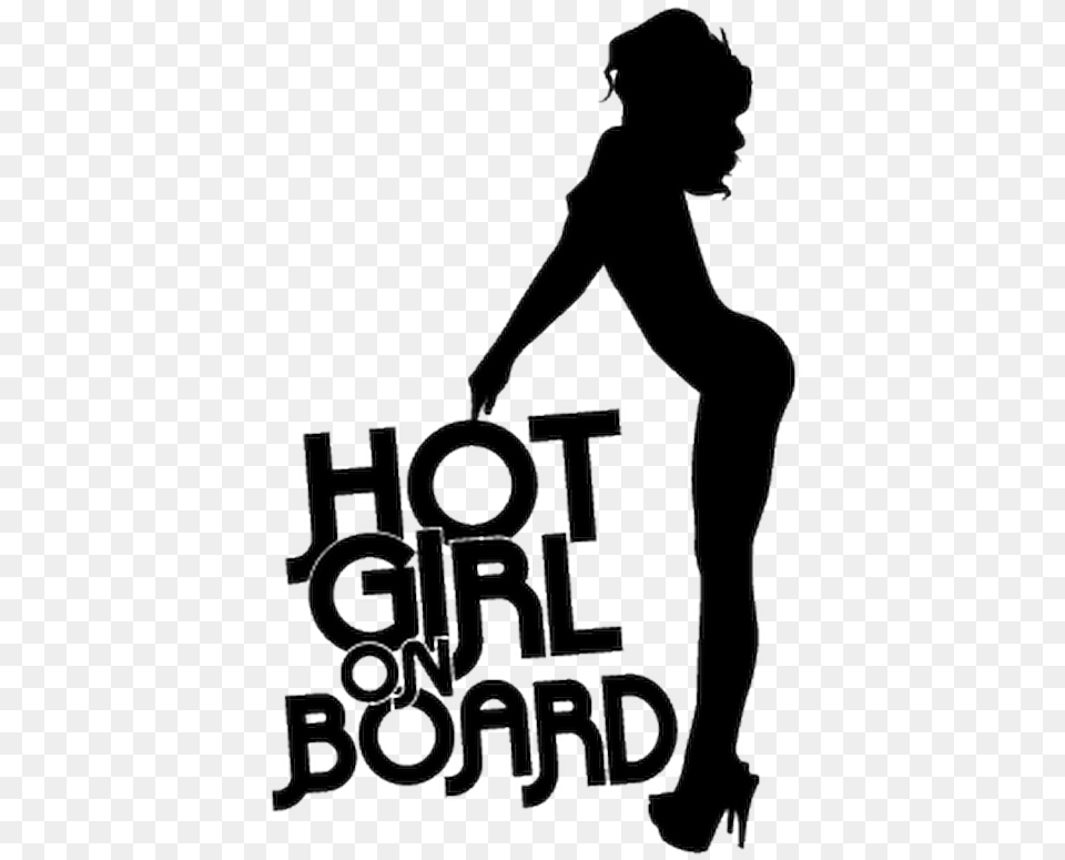 Sticker Hot Girl On Board Silhouette, Stencil Png Image