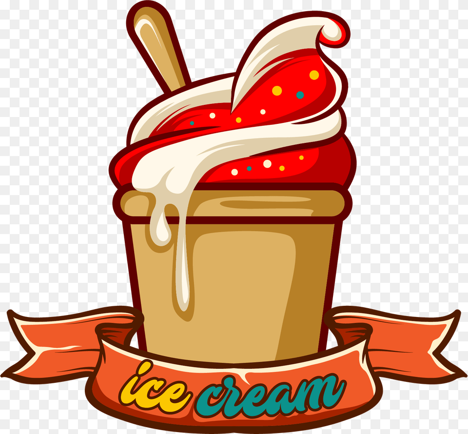 Sticker Ice Cream Cup, Dessert, Food, Ice Cream, Dynamite Png