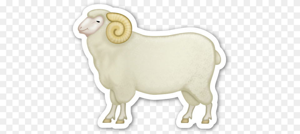 Sticker Is The Large 2 Inch Version Iphone Sheep Emoji, Livestock, Animal, Mammal, Goat Free Png
