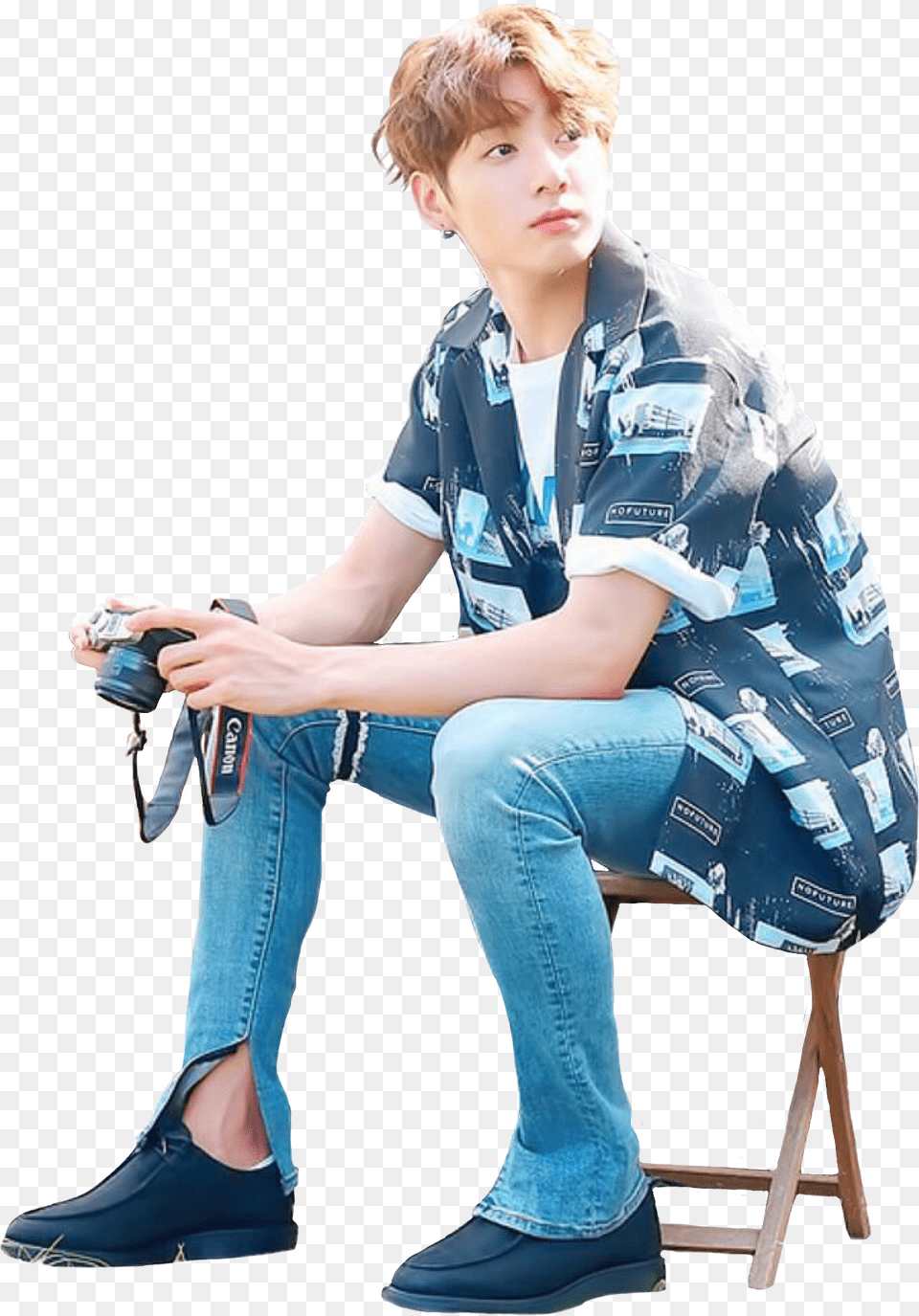 Sticker Jeon Jungkook Enjoy The Sticker My Little Jungkook 2018 Season Greeting, Teen, Sitting, Shoe, Person Png Image