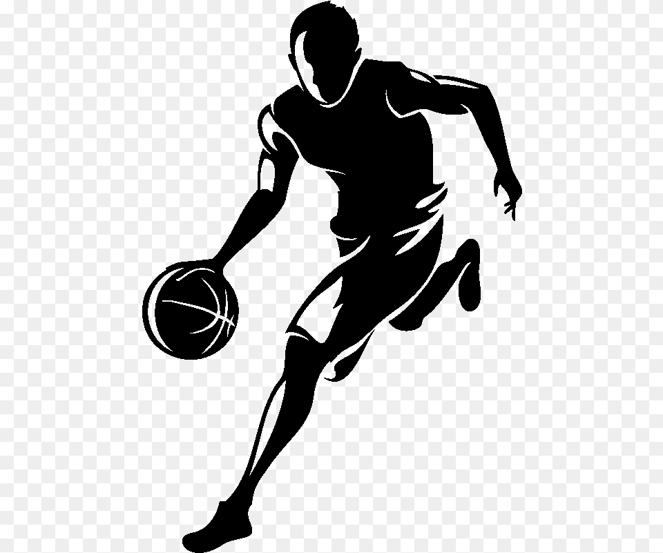 Sticker Joueur De Basketball Ambiance Sticker Si 0428 Basket Ball Joueur, Gray Free Png Download