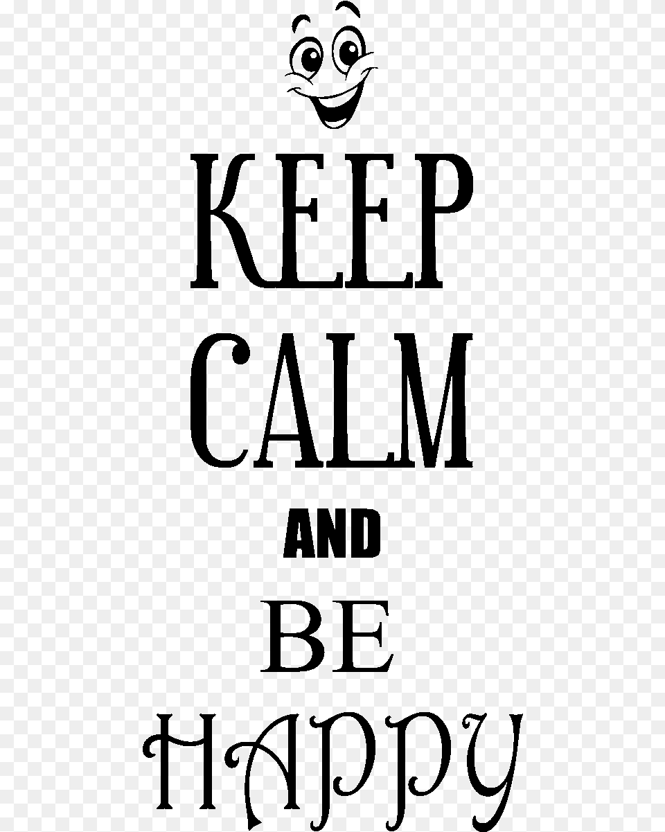 Sticker Keep Calm And Be Happy Ambiance Sticker Sb Dog Licks, Gray Free Transparent Png