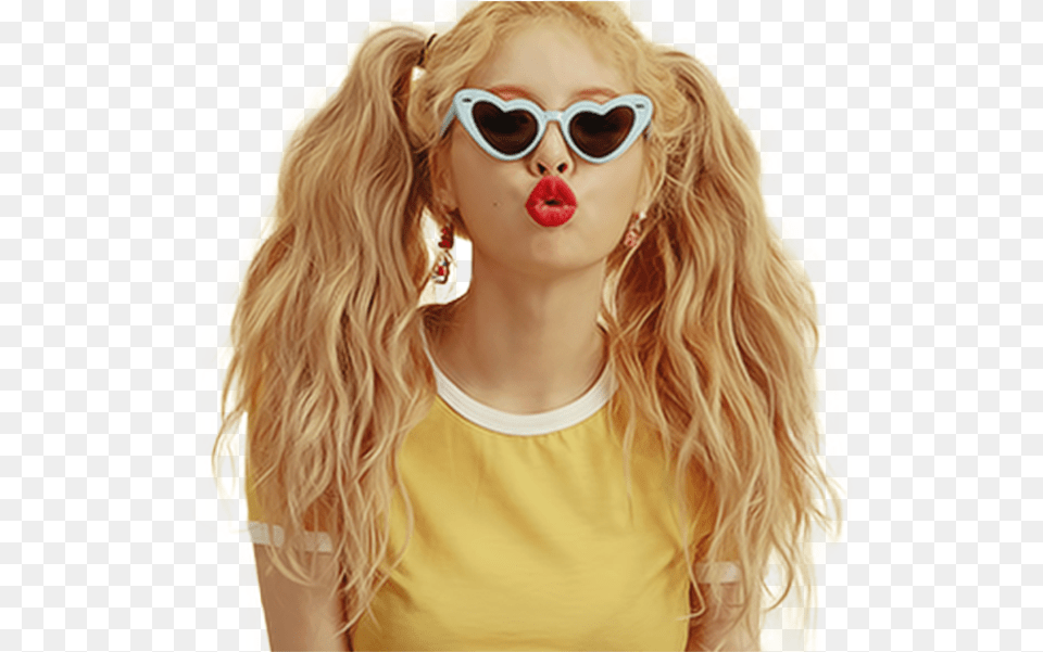 Sticker Kikoojap Kpop Kim Hyuna Bisou Kiss Qlc Aesthetic Hyuna Icons, Accessories, Sunglasses, Person, Woman Png Image