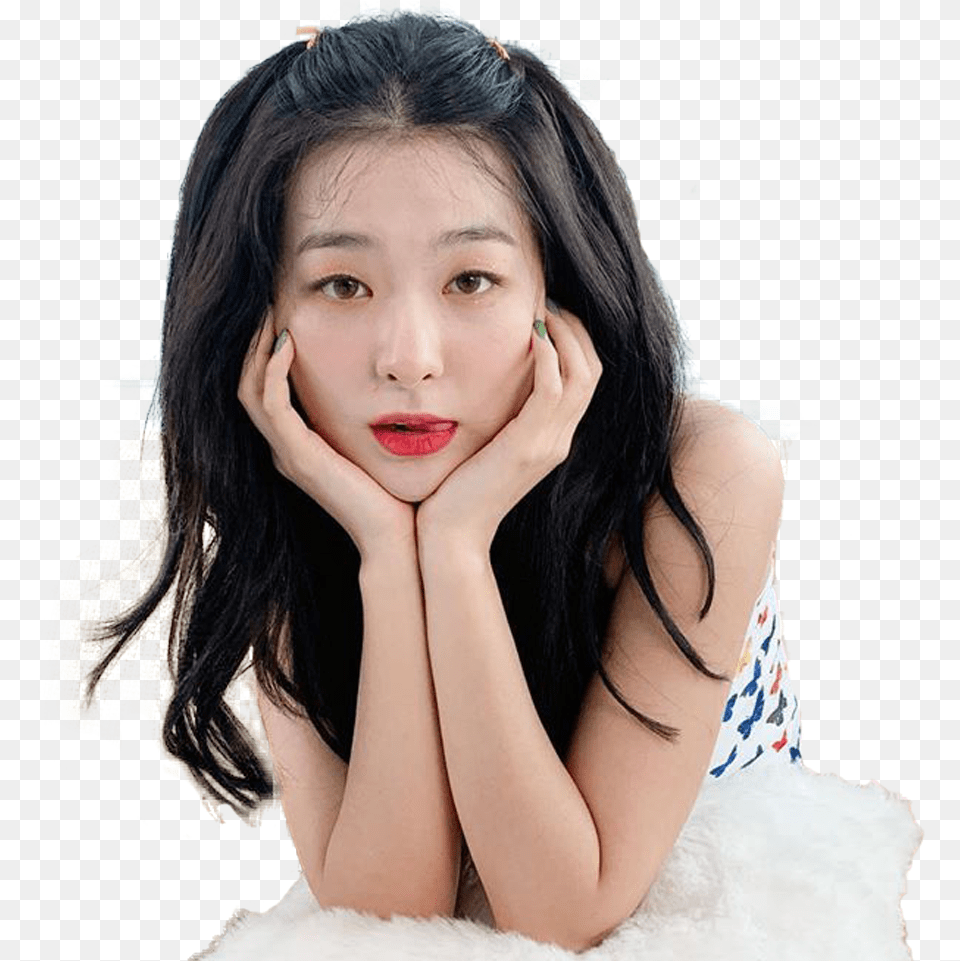 Sticker Kikoojap Kpop Red Velvet Seulgi Coussin Ecoute Cute Seulgi Red Velvet, Face, Head, Person, Photography Free Png Download
