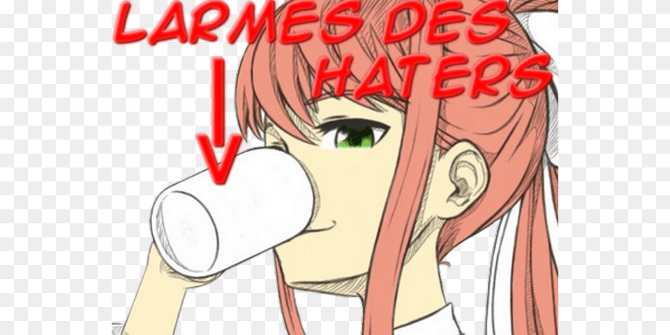 Sticker Kikoojap Monika Mnk Ddlc Larmes Haters Cartoon, Book, Comics, Publication, Person Png