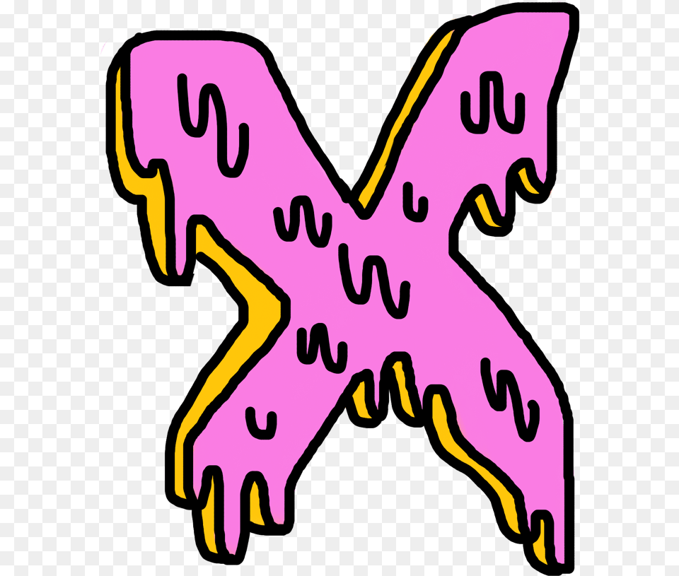 Sticker Letter Slime Interesting Art Grime Pinkfreetoed Grime Art Stickers X, Purple, Person, Graphics, Symbol Png Image