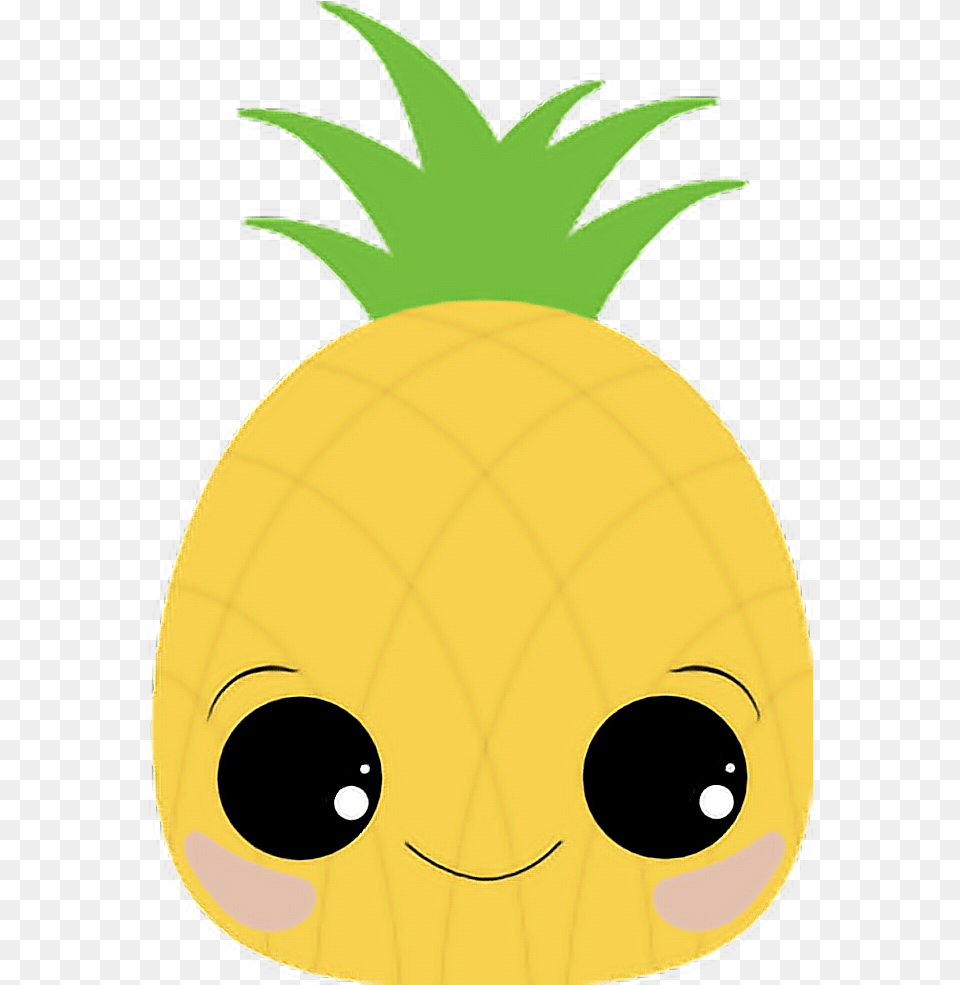 Sticker Liz Pina Kawaii Kawaii Pineapple, Food, Fruit, Plant, Produce Png