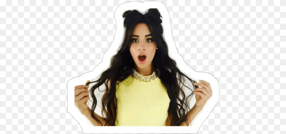 Sticker Maker Camila Cabello Space Buns, Face, Head, Person, Surprised Png