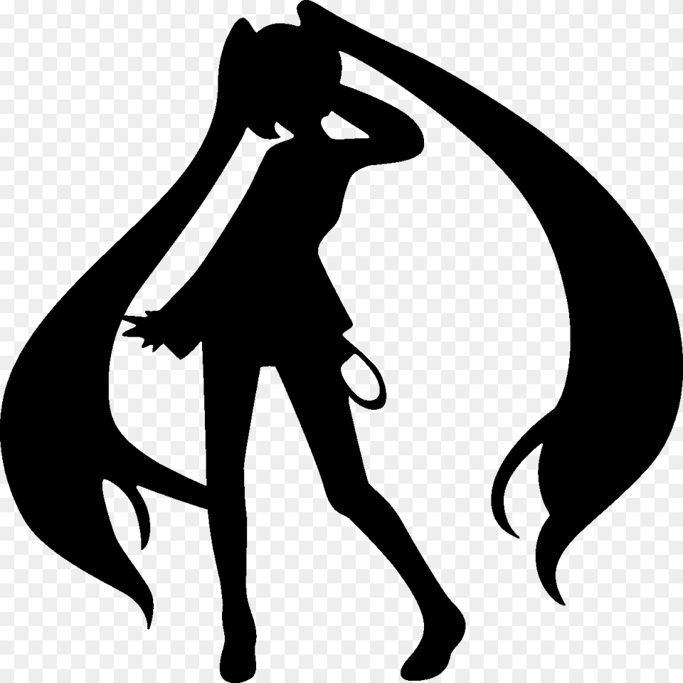 Sticker Manga Fille 2 Ambiance Sticker Manga Girl2 Hatsune Miku Svg, Silhouette, Stencil, Adult, Female Free Transparent Png