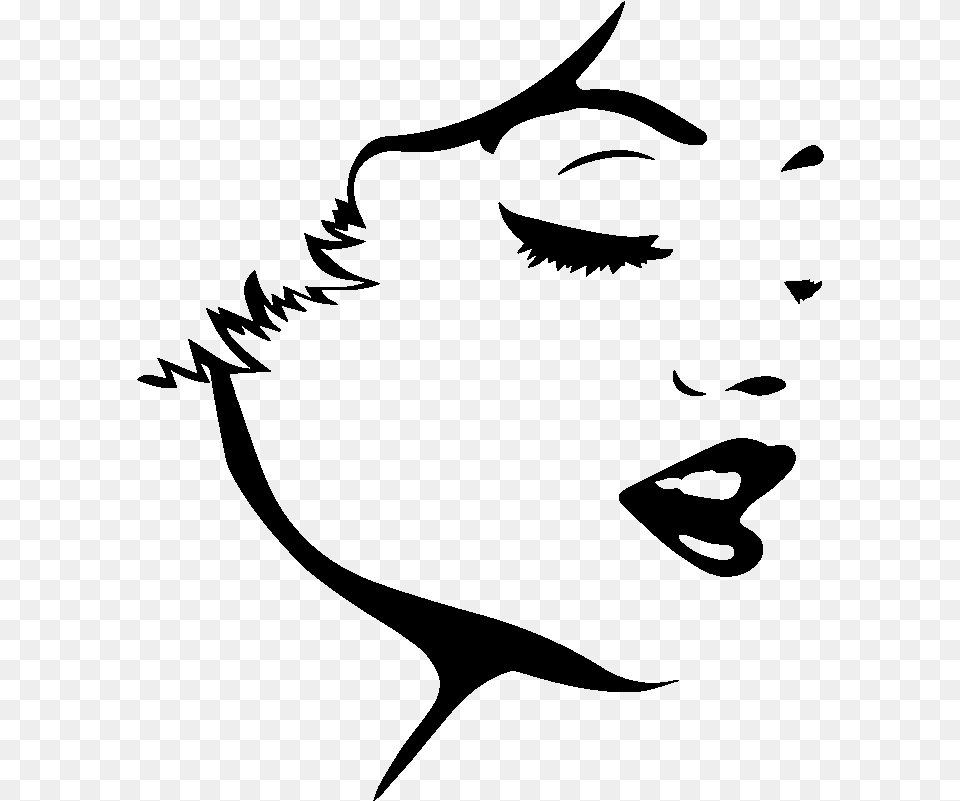 Sticker Marilyn Monroe Visage Ambiance Sticker Kc Outlines Of Peoples Faces, Gray Png Image