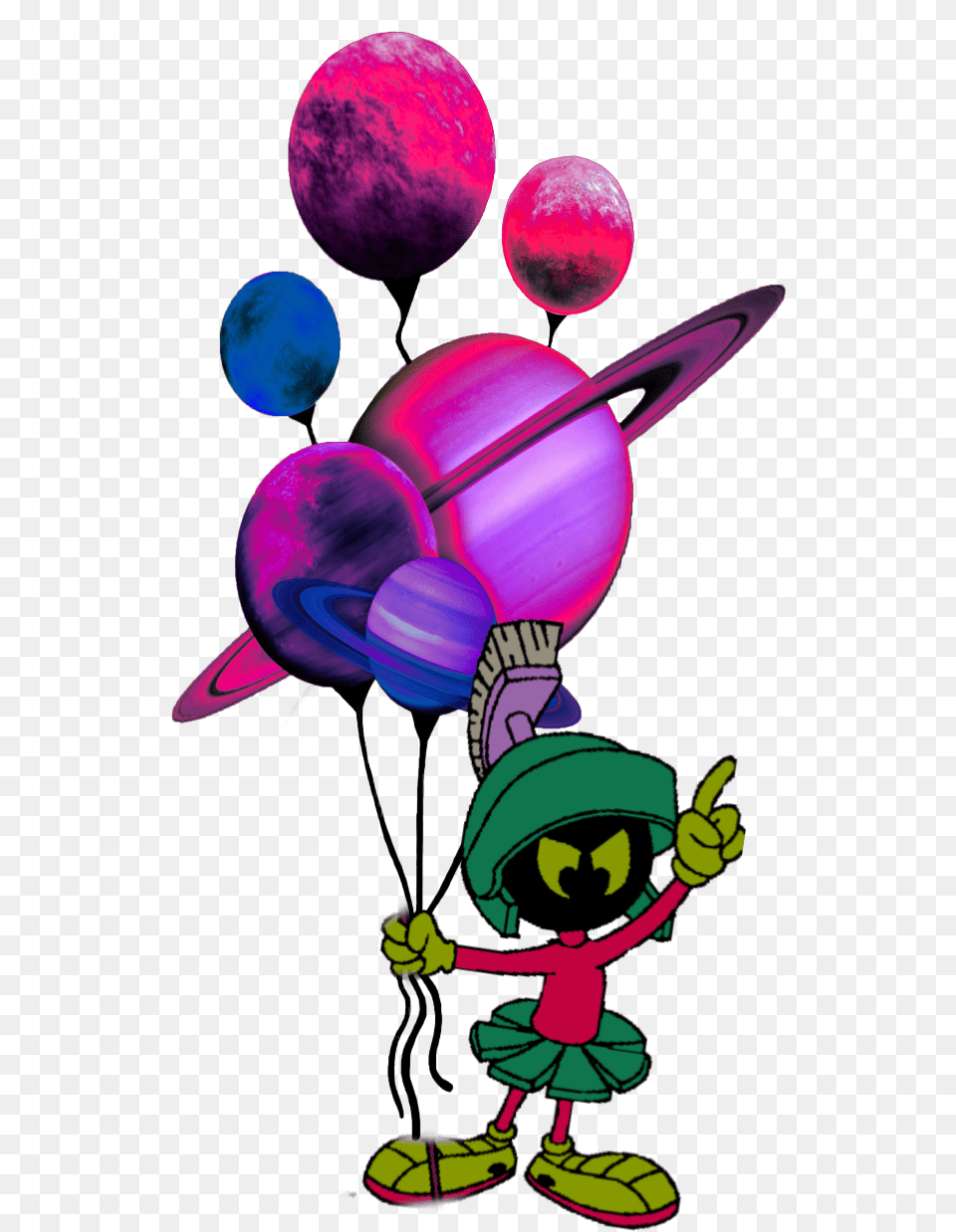 Sticker Marvin Martian Looneytunes Cartoon Trippy Cartoon, Purple, Baby, Person, Balloon Free Transparent Png