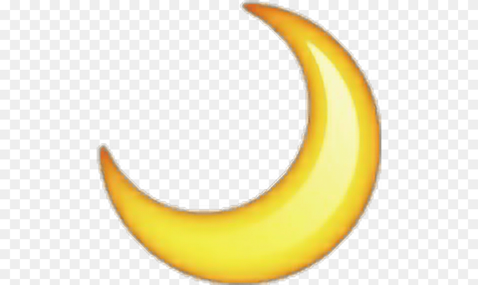 Sticker Moon Emoji Emoticon Yellow Sticker Stars Sky, Produce, Banana, Food, Fruit Png