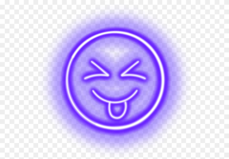 Sticker Neon Emoji Stickerart By Lissy R Happy, Frisbee, Plate, Toy, Purple Free Png