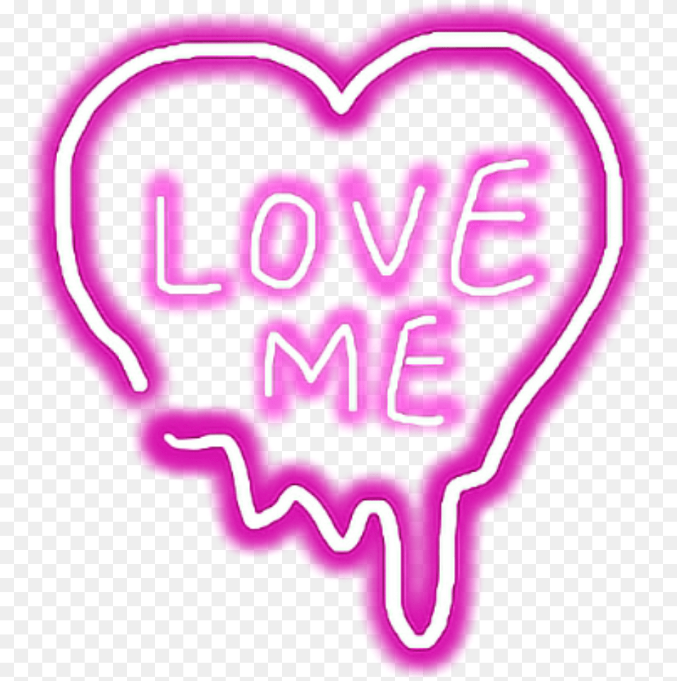 Sticker Neon Love Lights Heart Tumblr Aesthetic Heart, Light, Purple, Food, Ketchup Png