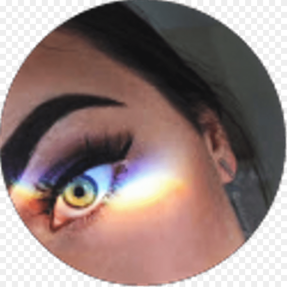Sticker Ojos Eyes Greeneyes Greencolor Tumblr Rainb Rainbow On Eye Aesthetic, Photography, Contact Lens, Head, Person Free Png Download