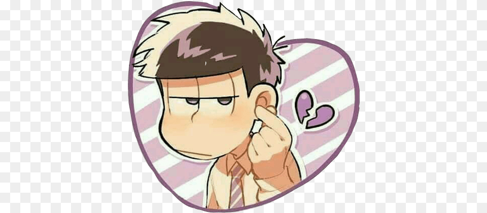 Sticker Osomatsu San Sticker By Zakuro Martinez Anime Boy Doing Finger Heart, Book, Comics, Publication, Face Free Png