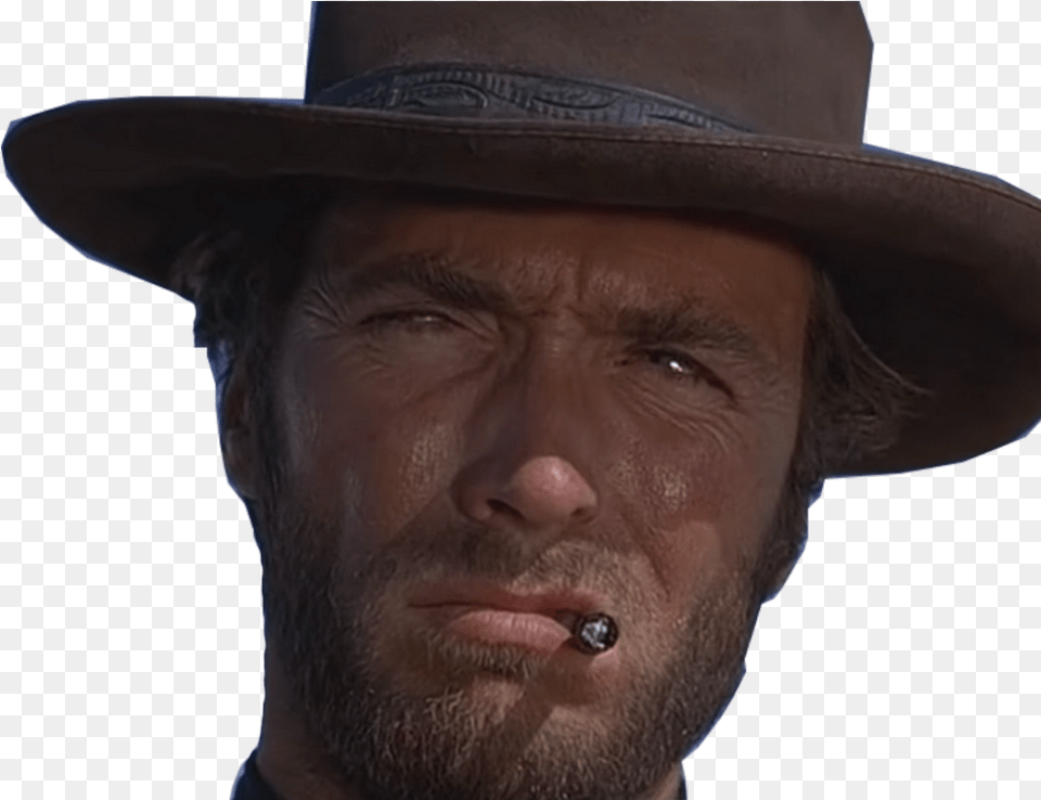 Sticker Other Clint Eastwood Cow Boy Cowboy Cigarette Chapeau De Clint Eastwood, Adult, Person, Man, Male Free Png