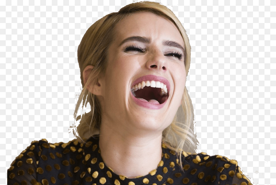 Sticker Other Emma Roberts Bitchface Laughing Evil Tongue, Adult, Face, Female, Happy Free Png Download