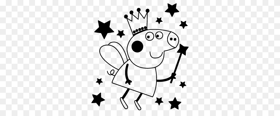 Sticker Peppa Pig, Gray Free Png