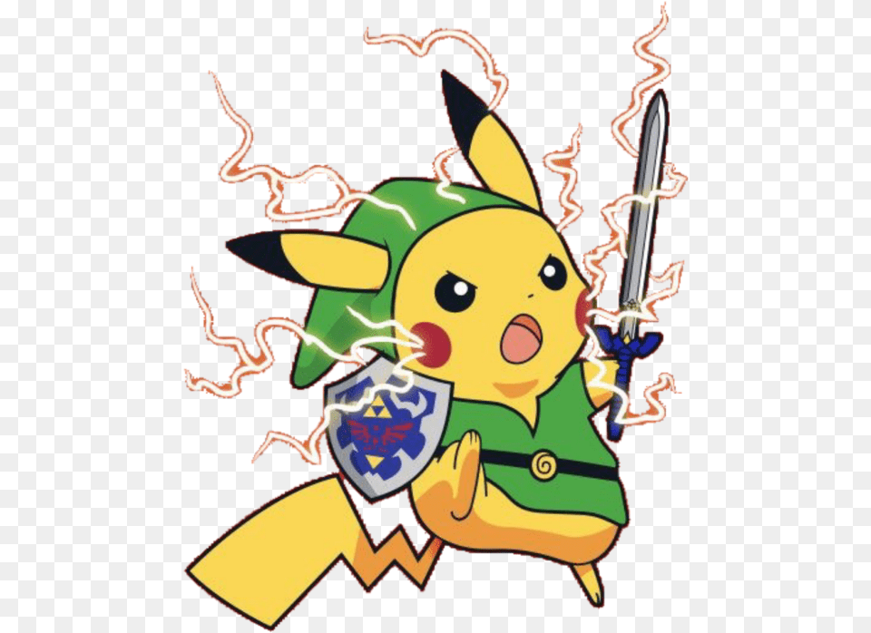 Sticker Picachu Zelda Link Chu, Face, Head, Person, Baby Free Png