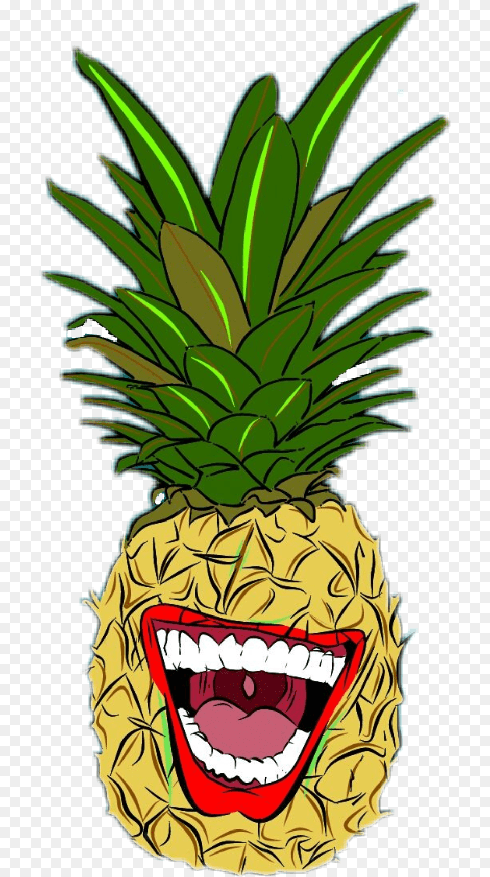 Sticker Pineapple, Food, Fruit, Plant, Produce Png Image