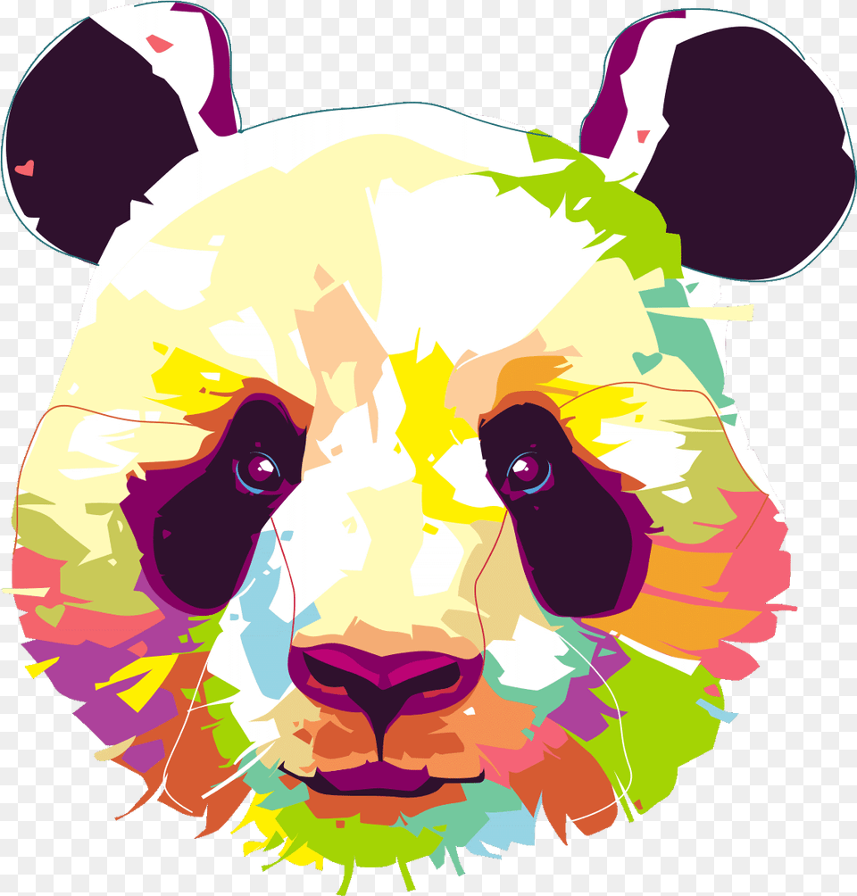 Sticker Pop Art Panda Ambiance Sticker Col Sand A011 Pop Art Panda, Baby, Person, Animal, Mammal Free Png Download