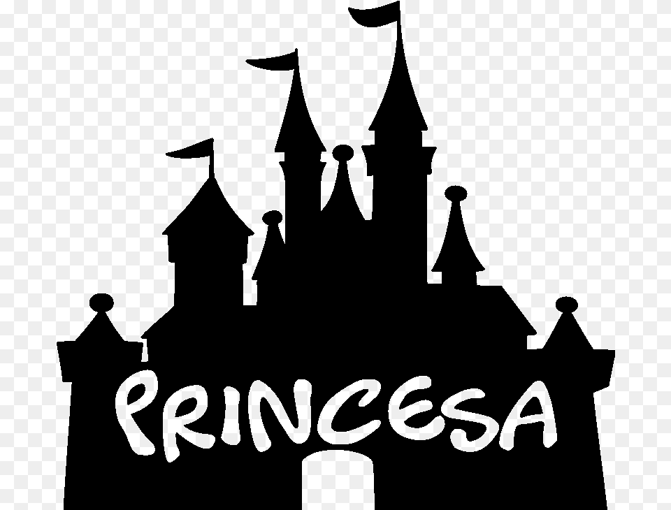 Sticker Princesse Chateau Princesa Ambiance Sticker Disney Castle Silhouette, Gray Png