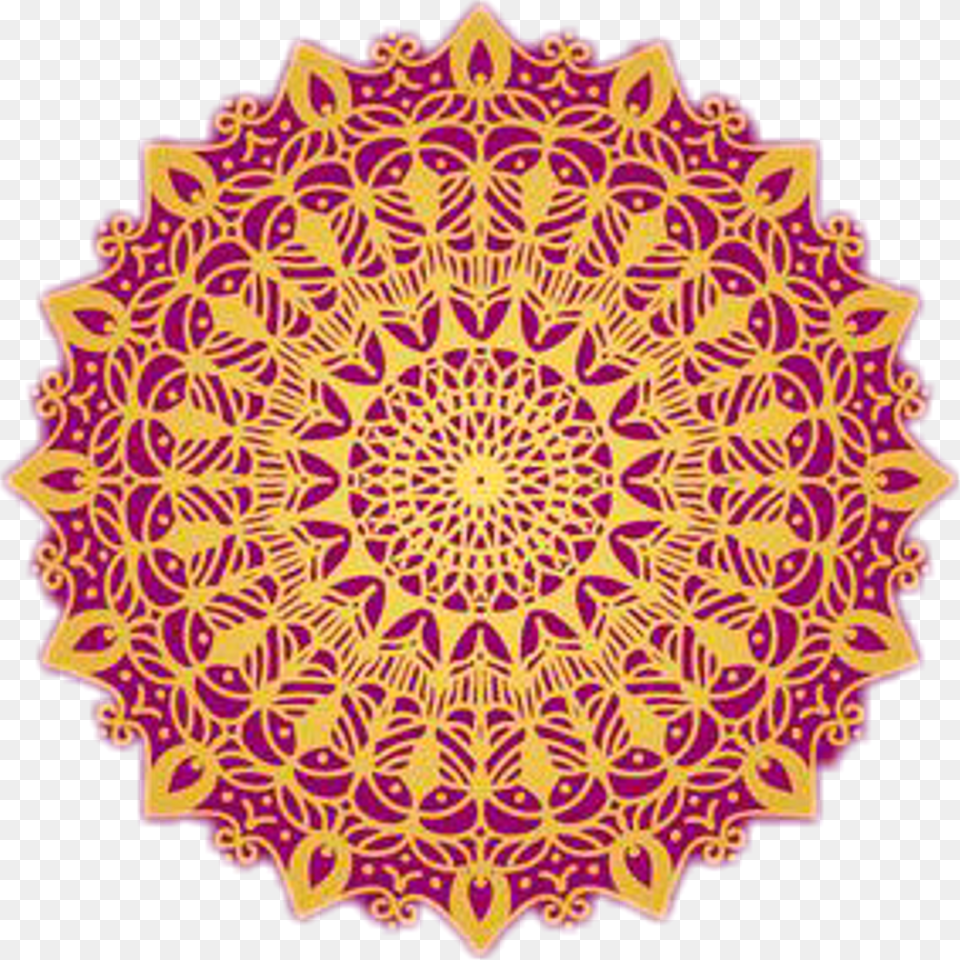 Sticker Purple Gold Lace Design Sun Flower Mandala, Pattern, Accessories, Art, Ornament Free Png