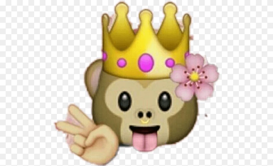 Sticker Queenmonkey Monkey Queen Emojistickers Emoji Emoji Flower Crown Monkey Emoji, Accessories, Clothing, Hat, Toy Free Png Download