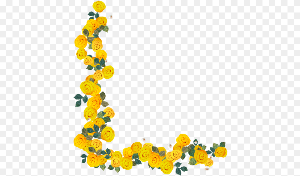 Sticker Remixit Border Yellow Flowers Aesthetic Yellow Flower Border, Art, Floral Design, Graphics, Pattern Free Png
