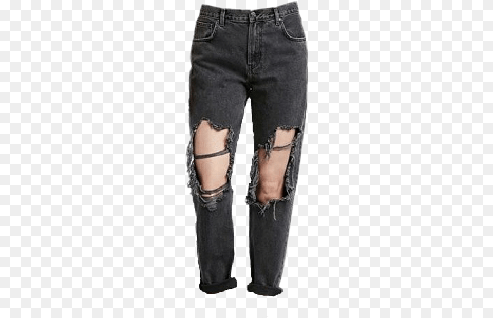 Sticker Rippedjeans Black Edgy Ripped Clothing, Pants, Jeans, Coat Png Image