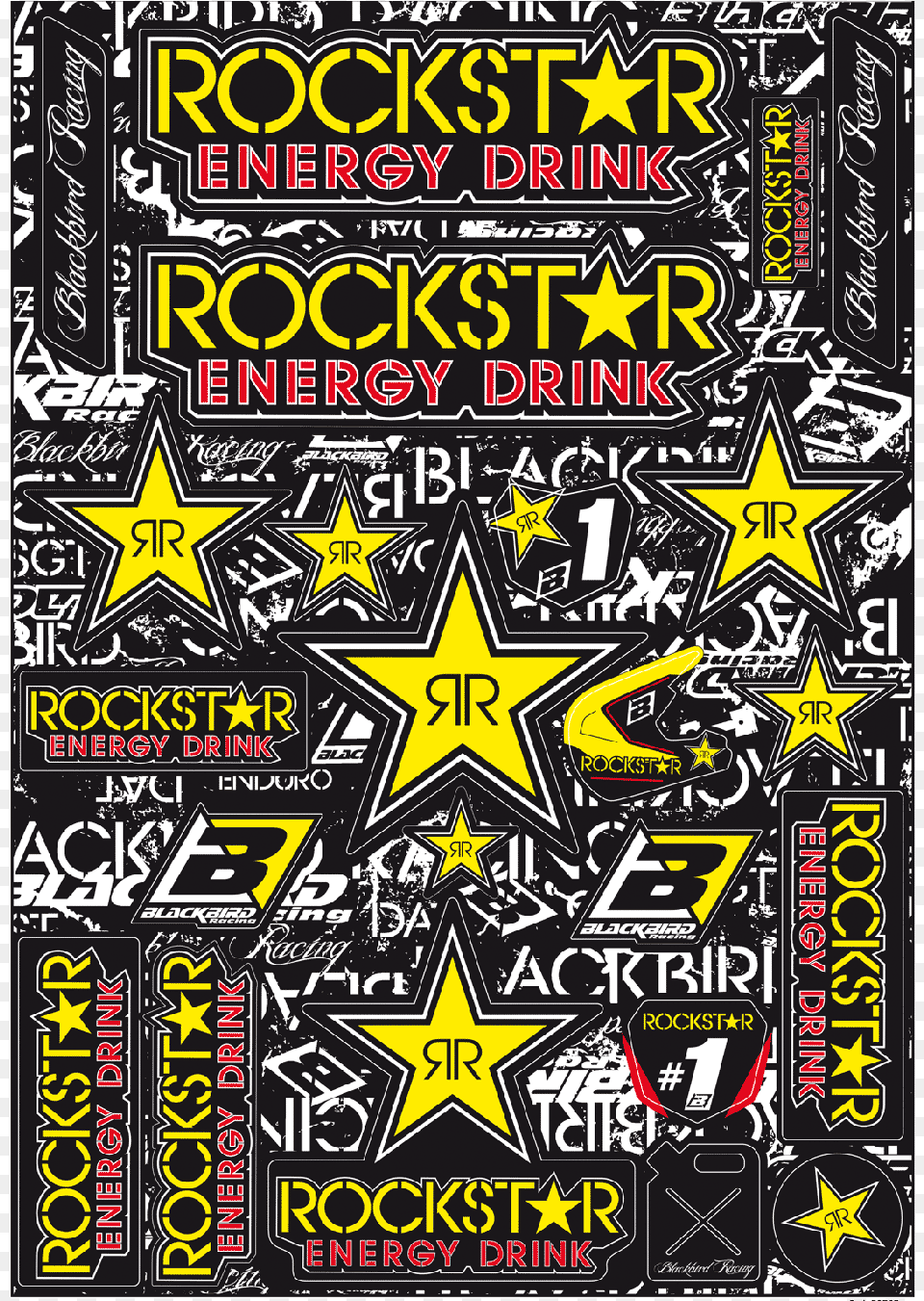 Sticker Sheets Pvc Husqvarna Rockstar Energy Rockstar Energy Drink, Advertisement, Poster, Symbol, Scoreboard Free Png
