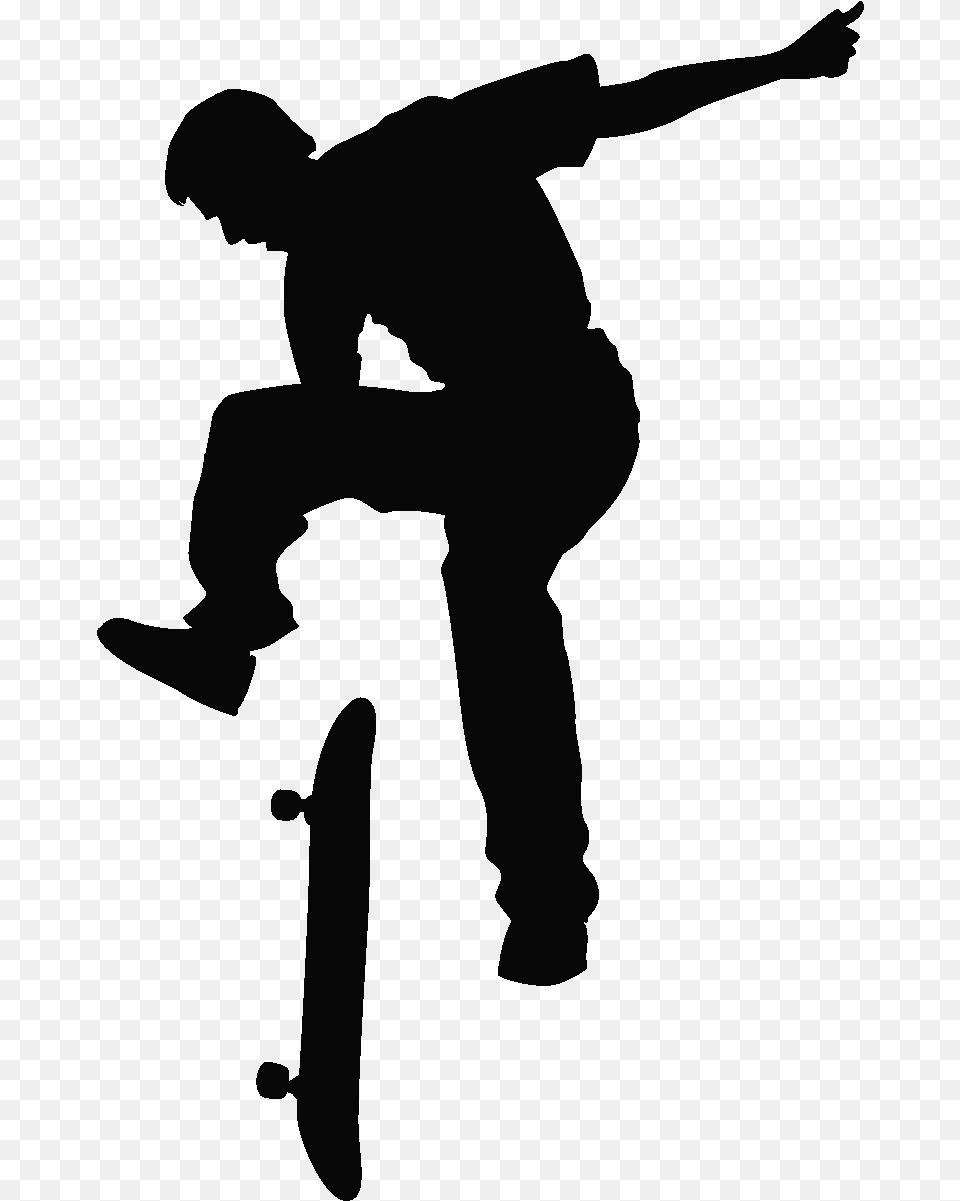Sticker Silhouette D Un Skater Ambiance Sticker Kc3199 Scooter Rider Silhouette Free Png Download