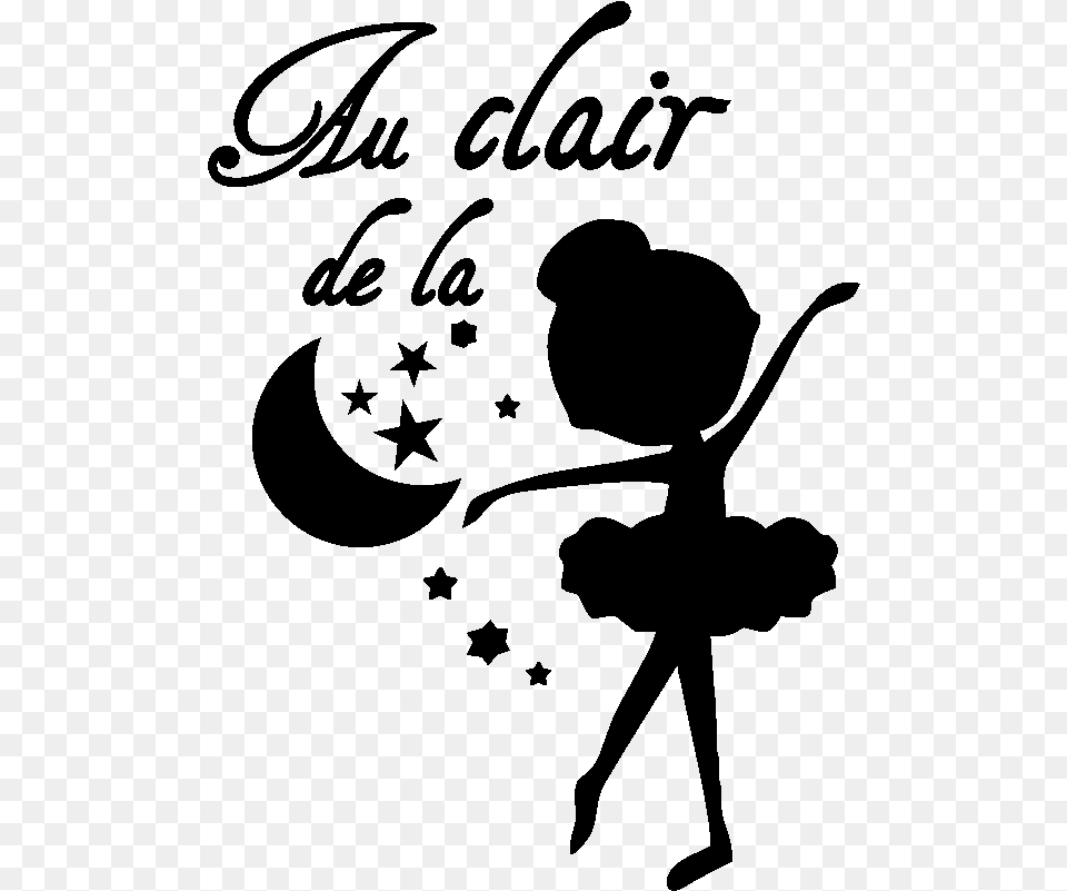 Sticker Silhouette Petite Danseuse Au Clair De La Lune Silueta De Bailarina De Ballet, Lighting, Gray Free Png