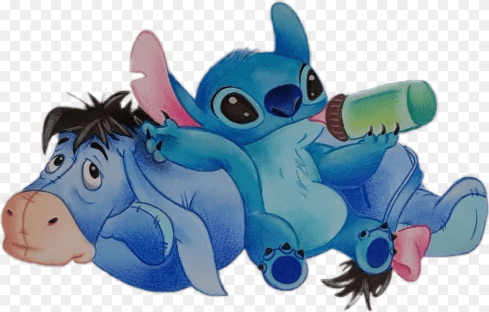 Sticker Sticker Stitch And Eeyore Drawing, Cartoon, Face, Head, Person Free Png