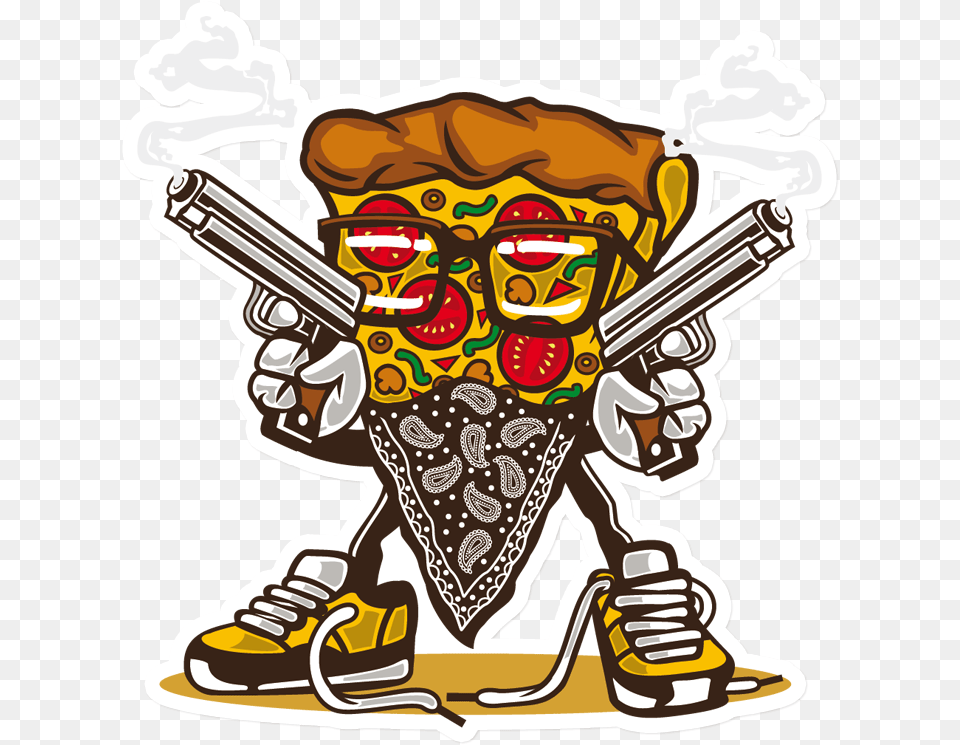 Sticker That Kick Ass Pizza Gangster Gangsta Pizza, Emblem, Symbol, Architecture, Pillar Free Transparent Png