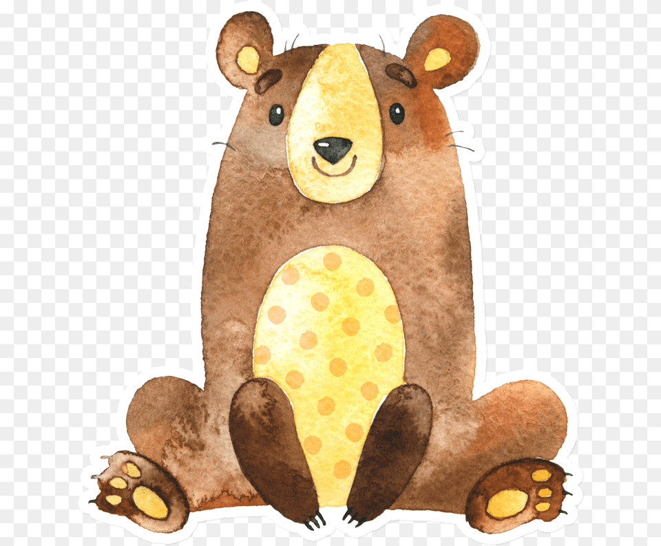 Sticker That Kick Ass Watercolor Bear Watercolor Bear Clipart, Toy, Animal, Wildlife, Mammal Free Transparent Png
