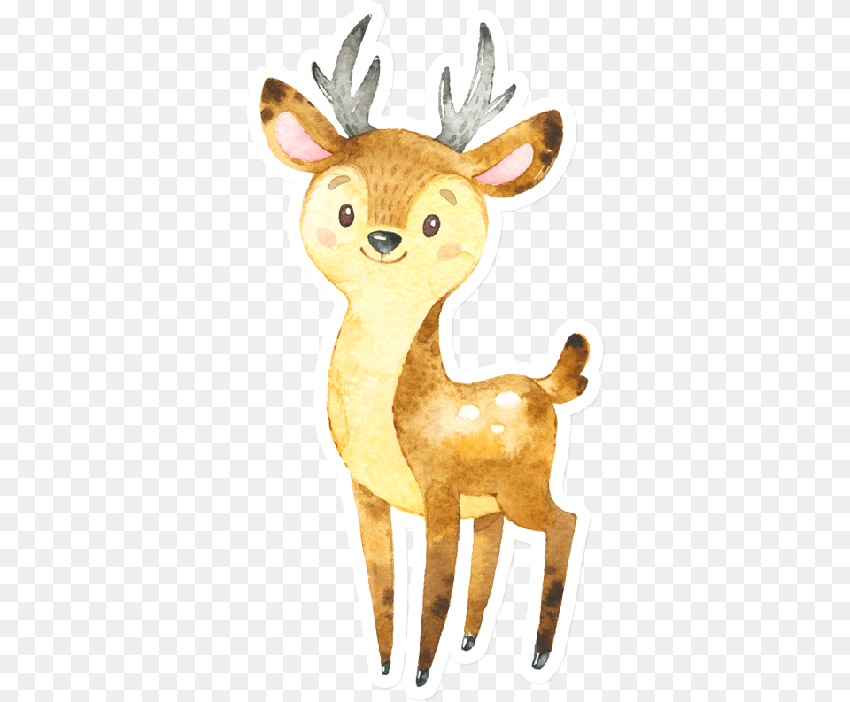 Sticker That Kick Ass Watercolor Deer Watercolor Painting, Animal, Mammal, Wildlife, Elk Free Png Download