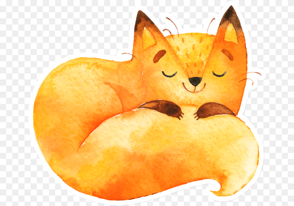 Sticker That Kick Ass Watercolor Fox Watercolor Painting, Food, Fruit, Plant, Produce Free Png Download