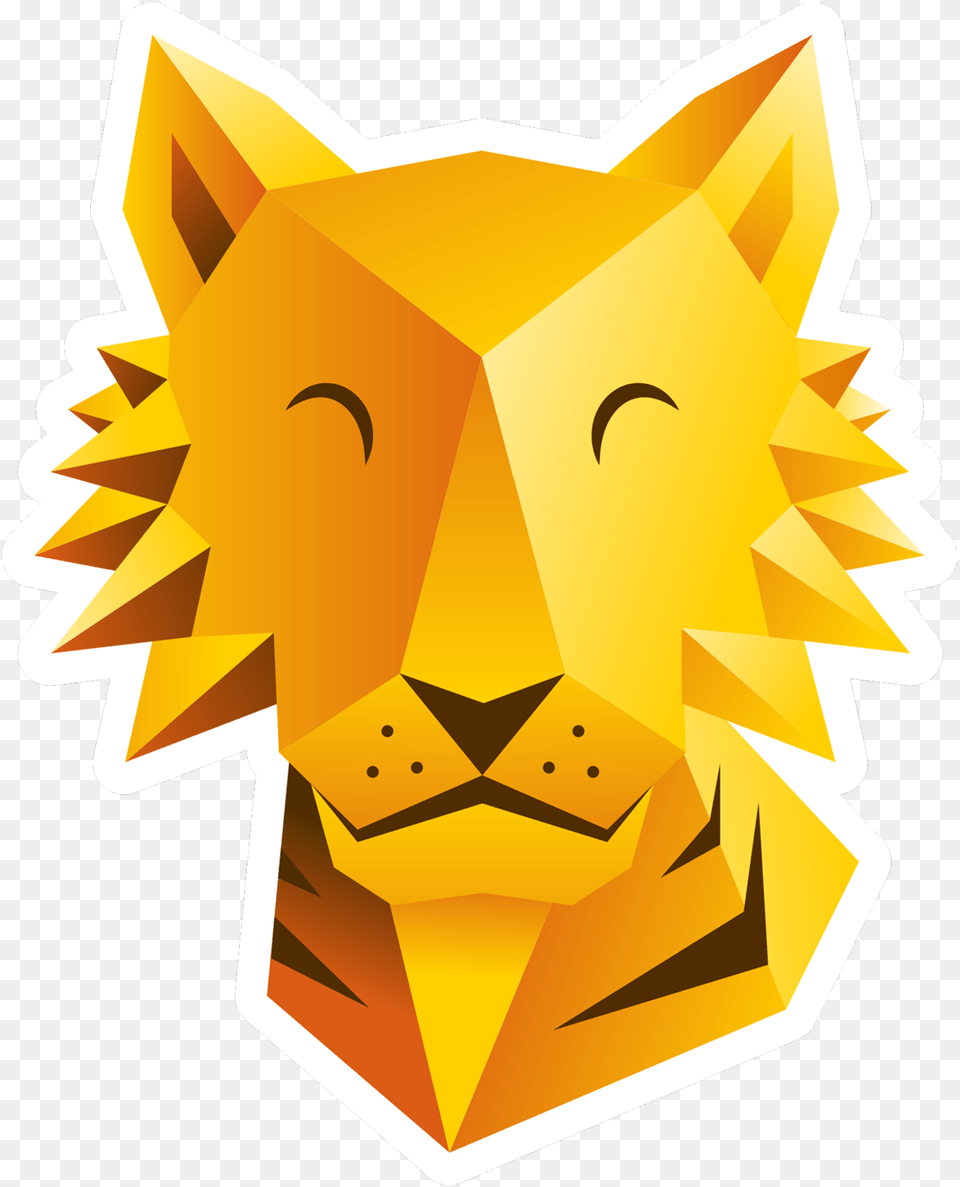 Sticker Tiger Illustration, Gold, Animal, Lion, Mammal Png Image