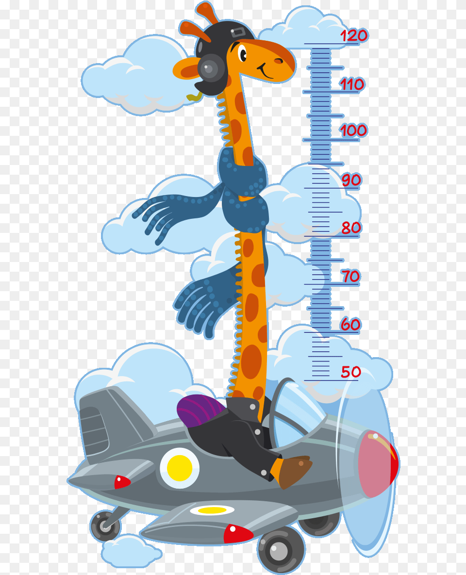 Sticker Toise Girafe Pilote D Avion Ambiance Sticker Plane Giraffe, Vehicle, Transportation, Scooter, Device Free Transparent Png