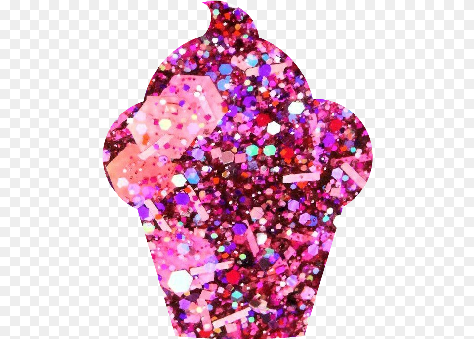 Sticker Tumbrl Tumblr Glitter Pink Muffin Cupcake Glitter, Paper, Crystal, Mineral, Person Free Png Download