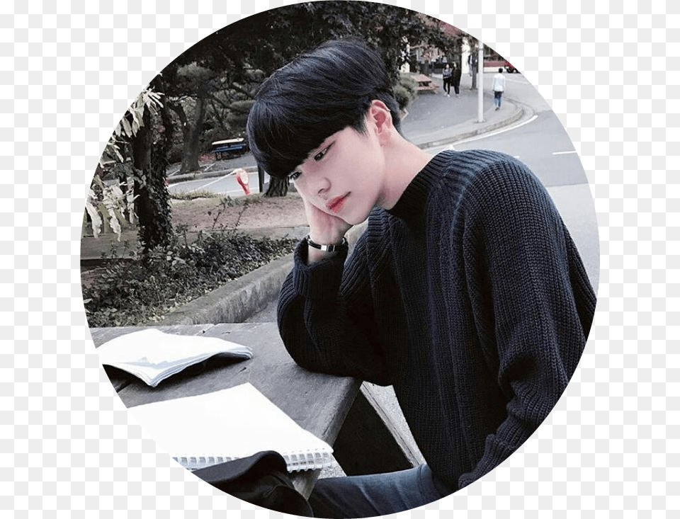 Sticker Ulzzang Aesthetic Ulzzangboy Ulzzang Boy, Black Hair, Photography, Hair, Person Free Png Download