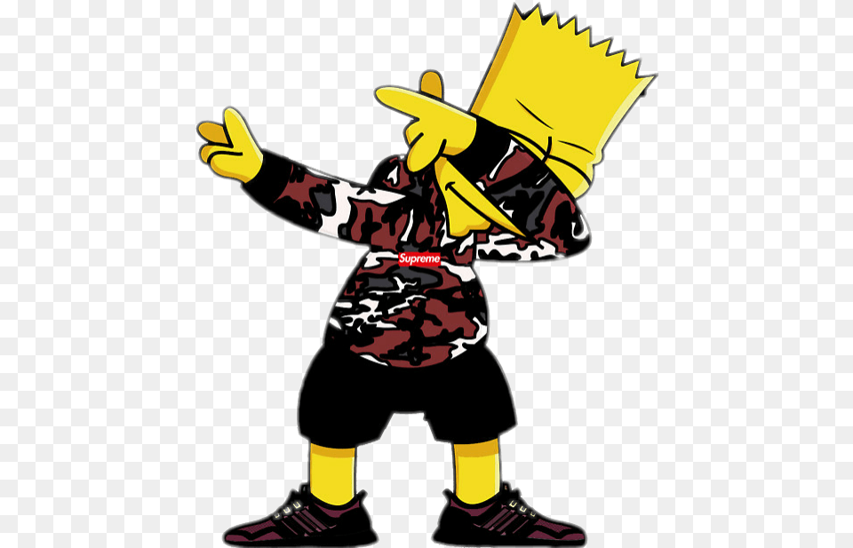 Sticker Yellow Tshirt Dab Cartoon Transparent Gucci Bart Simpson Supreme, Boy, Child, Male, Person Png