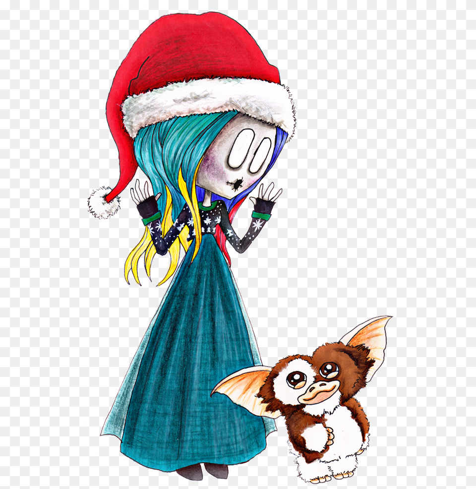 Stickerfun Gizmo Xmas Gremlins Santahat Darkxmas Cartoon, Book, Comics, Publication, Adult Free Png Download