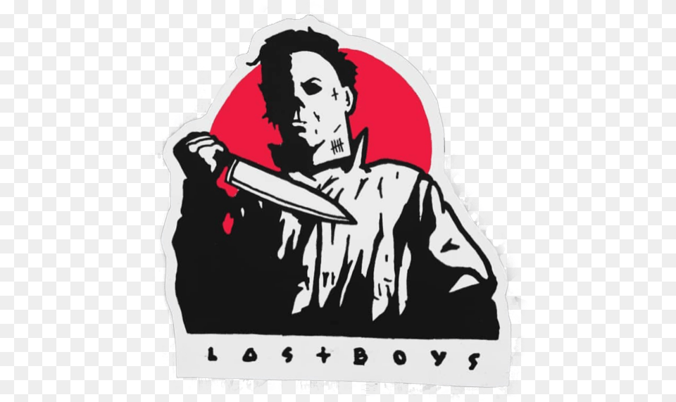 Stickergang Lost Boys Michael Myers Knife Serial Knife Michael Myers, Stencil, Person, Face, Head Free Png