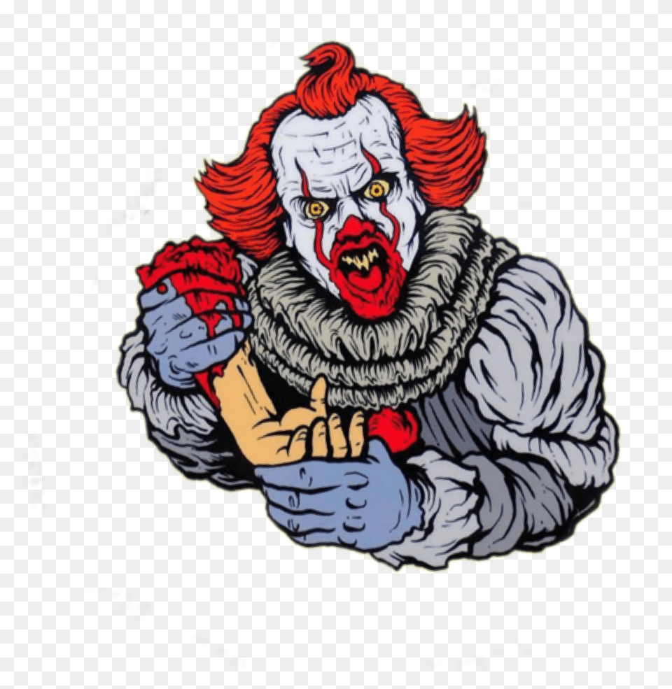 Stickergang Pennywise Clown Need A Hand Blood Sticker Pennywise, Baby, Person, Art, Performer Png