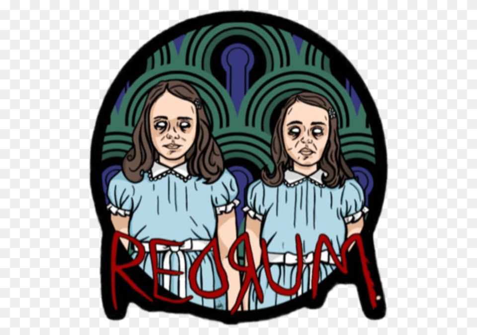 Stickergang Redrum The Shining Creepy Twins Axe Cartoon, Publication, Book, Comics, Adult Free Transparent Png