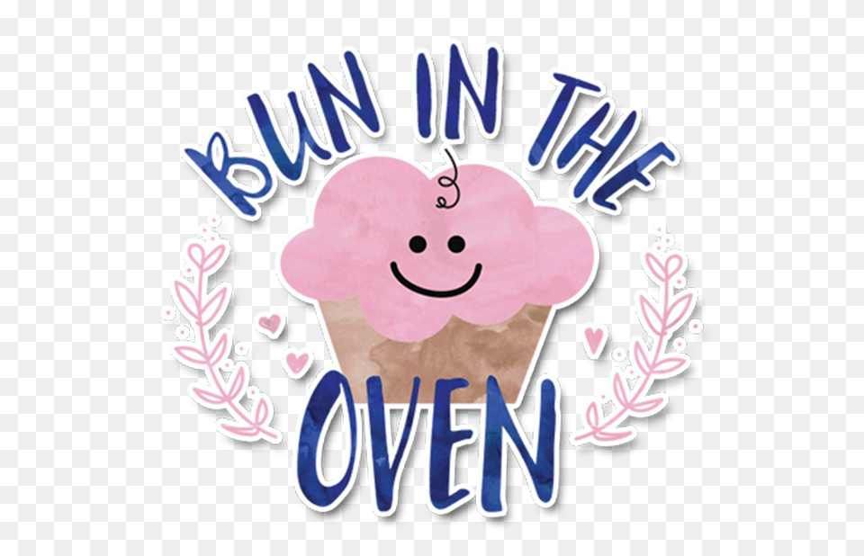 Stickerpop Bun In The Oven, Cream, Dessert, Ice Cream, Food Free Png