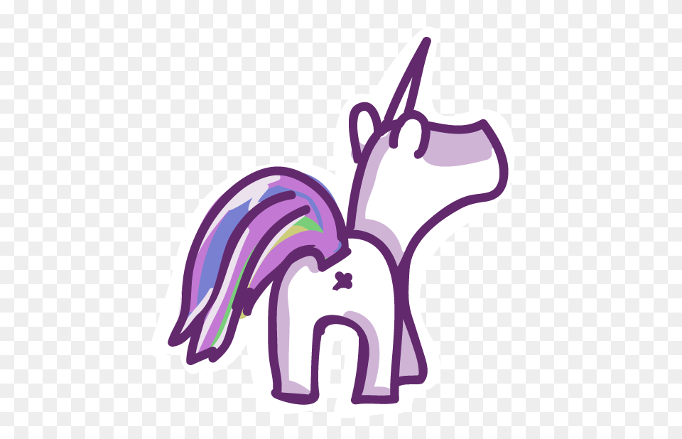 Stickerpop Unicorn Butt, Purple, Flower, Plant Png Image